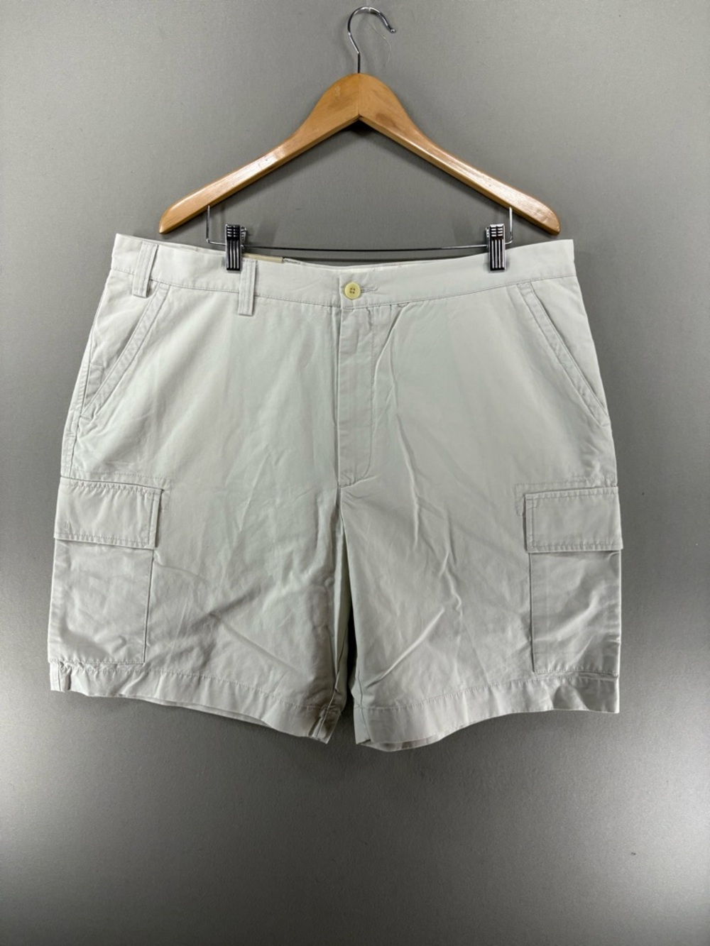 Nautica Cargo Shorts 40 Flat Front Lightweight Loose Fit Grey